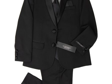 Leo & Zachary 36302 Boy s Skinny Fit Tuxedo - Shawl Collar - Solid - Black For Discount