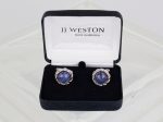 JJ WESTON 34217 - Sodalite Cufflinks - Blue For Sale