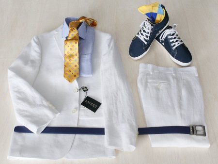 Complete White Linen Suit Outfit 22275 Hot on Sale