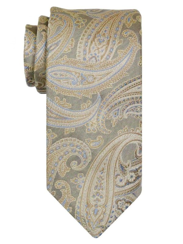 Heritage House 24555 100% Silk Boy s Tie - Paisley - Tan on Sale