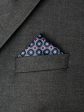 Heritage House Pocket Square 35276 - Medallion Window Pane - Red Navy on Sale