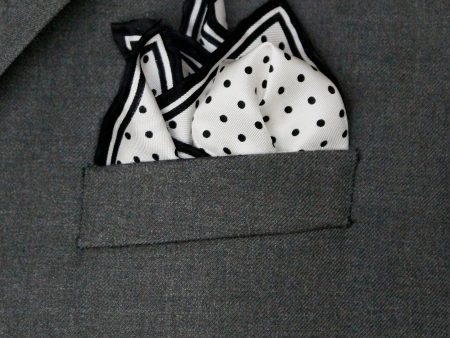 Heritage House Pocket Square 35288 - Polka Dot - White Black Online Hot Sale