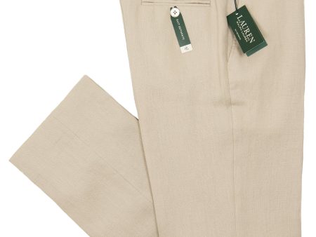 Lauren Ralph Lauren 26115P 100% Linen Boy s Suit Separate Pant - Solid - Tan Discount