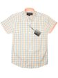 Leo & Zachary 28915 Boy s Short Sleeve Sport Shirt-Orange Blue-Plaid For Cheap