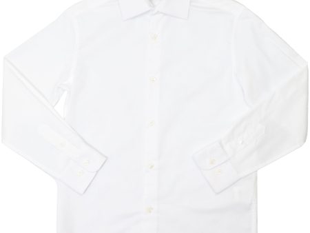 Michael Kors 37294 Boy s Dress Shirt - Solid - White Hot on Sale