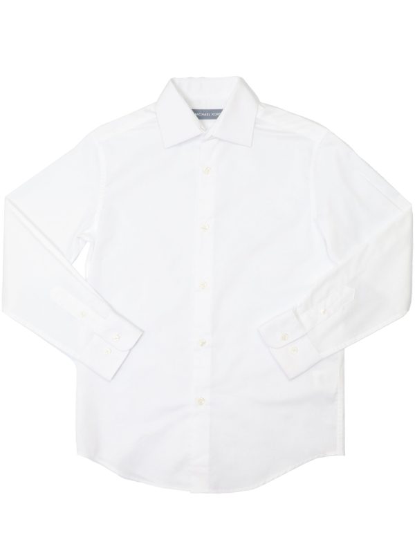 Michael Kors 37294 Boy s Dress Shirt - Solid - White Hot on Sale