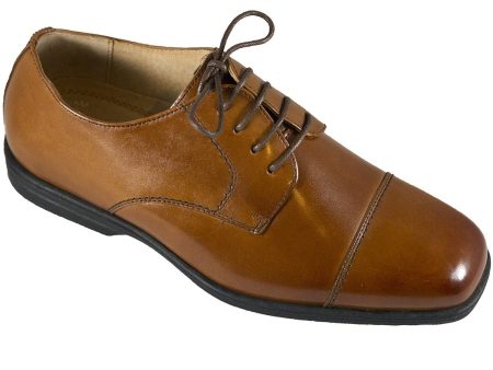 Florsheim 25546 Leather Upper Boy s Shoe - Oxford - Cognac For Cheap