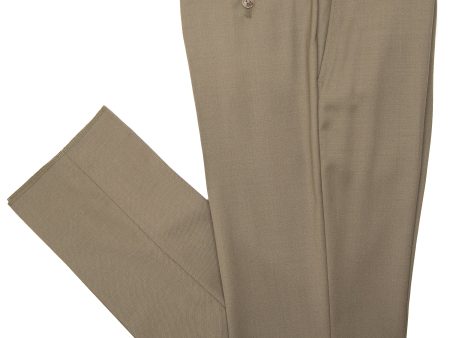 Michael Kors 29954 Boy s Dress Pant - Solid Gab - Pale Brown Fashion