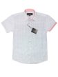 Leo & Zachary 28927 Boy s Short Sleeve Sport Shirt-Grey-Paisley For Sale