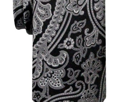 Heritage House 24557 100% Silk Boy s Tie - Paisley - Black Hot on Sale