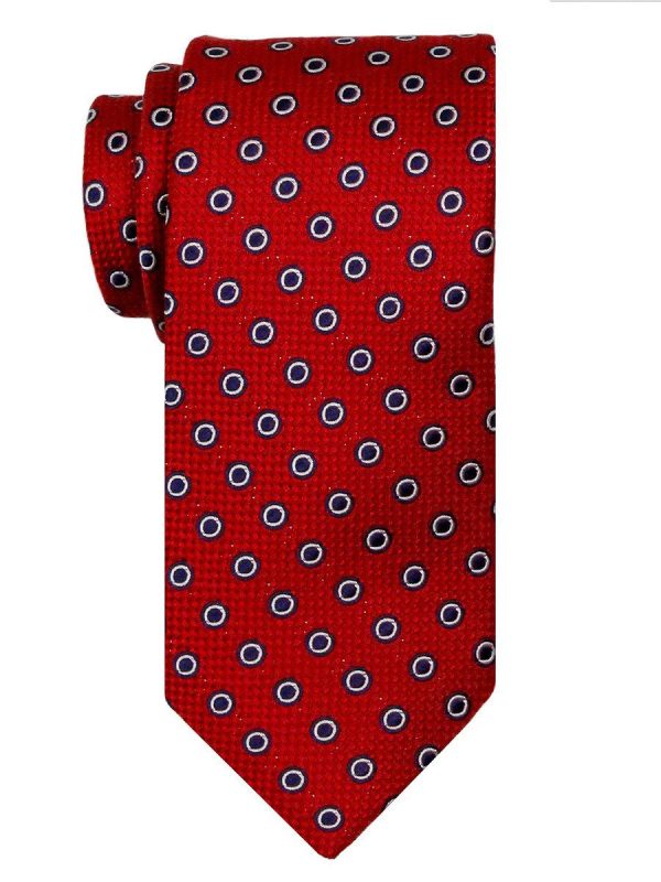 Heritage House 24484 100% Silk Boy s Tie - Neat Rings - Red Online now