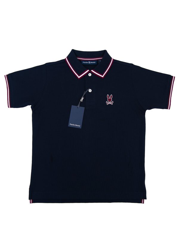 Psycho Bunny 36849 Boy s Short Sleeve Pique Polo - Navy For Sale