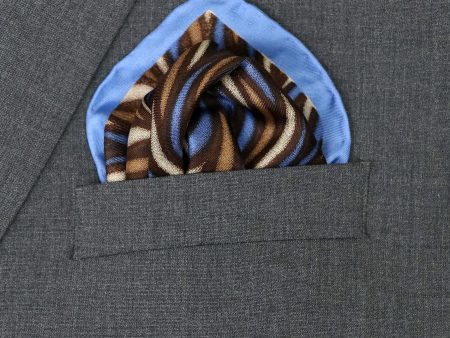 Heritage House 37783 Pocket Square - Swirl - Brown Sky Sale