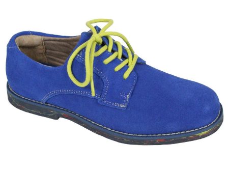 Florsheim 23582 Suede Boy s Shoe - Nubuck Oxford - Electric Blue For Sale