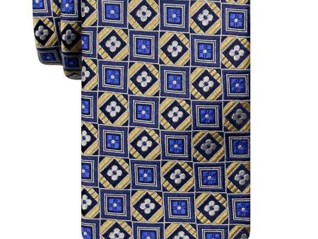 Heritage House 24496 100% Silk Boy s Tie - Geometric Squares - Blue For Cheap