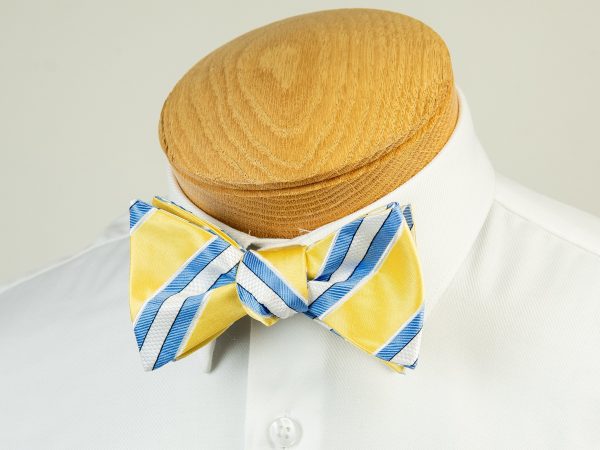 ScottyZ 29221 Young Men s Bow Tie - Stripe - Yellow Blue Sale