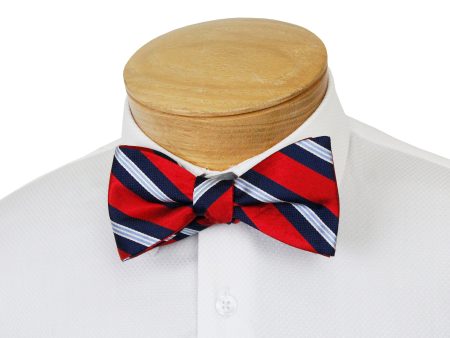 ScottyZ 33016 Young Men s Bow Tie - Stripe - Red Navy For Discount