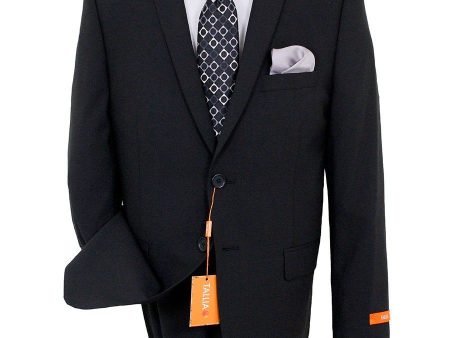 Tallia 23326 52% Wool 46% Polyester 2% Elastane Boy s Skinny Fit Suit - Solid - Black Hot on Sale