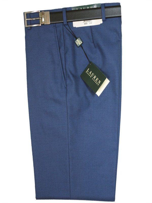 Lauren Ralph Lauren 16268P Medium Blue Boy s Suit Separate Pant - Solid Gabardine - 65% Polyester   35% Rayon Sale