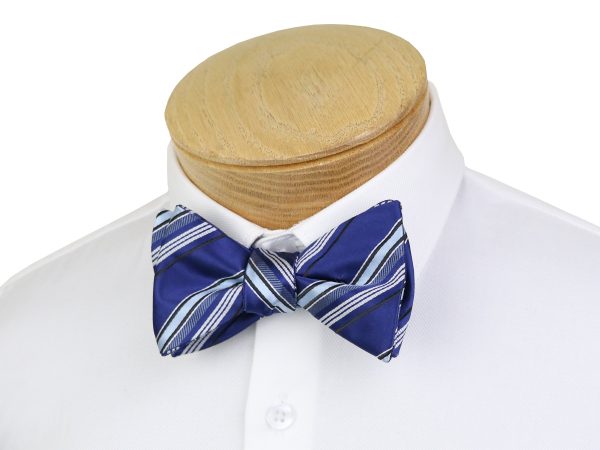 ScottyZ 37593 Young Men s Bow Tie - Stripe - Blue Powder White Fashion