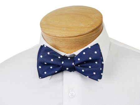 ScottyZ 33024 Young Men s Bow Tie - Polka Dot - Navy White Online Sale