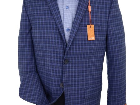 Tallia 33848 Boy s Sport Coat - Plaid - Blue on Sale