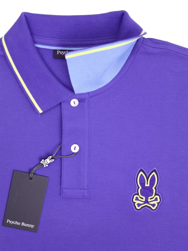 Psycho Bunny 37353 Young Men s Short Sleeve Polo - Lenox Pique - Royal Blue Online