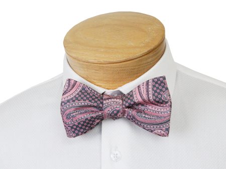 ScottyZ 33034 Young Men s Bow Tie - Paisley - Pink Black For Cheap