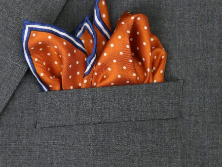 Heritage House 37778 Pocket Square - Polka Dot - Pumpkin White Online Sale