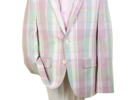 Lauren Ralph Lauren 28242 Boy s Sport Coat - Plaid - Pink Cream For Sale