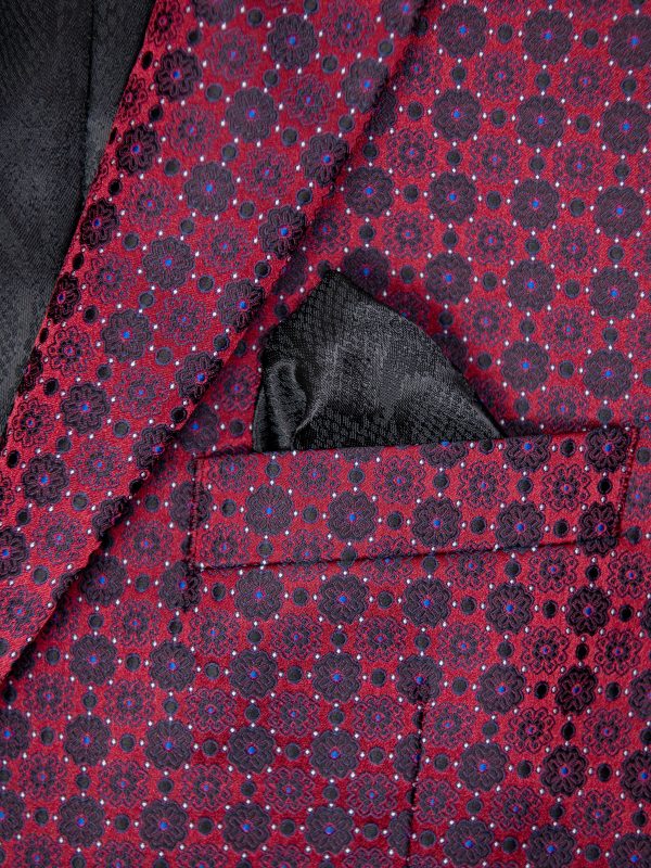 Tallia 29990 Boy s Sport Coat - Neat Pattern - Burgundy For Cheap