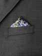 Heritage House Pocket Square 35282 - Neat - Yellow Blue on Sale