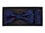 Heritage House 38093 Young Men s Bow Tie Set - Floral - Navy Red For Cheap