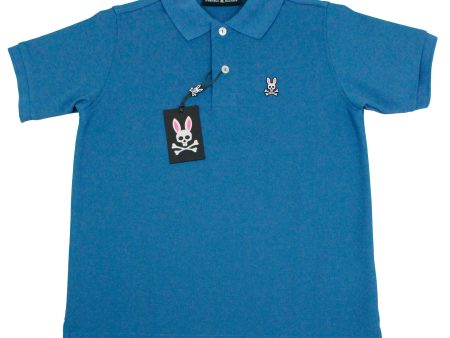 Psycho Bunny 36105 Boy s Short Sleeve Polo - Classic Pique - Yale Blue Hot on Sale