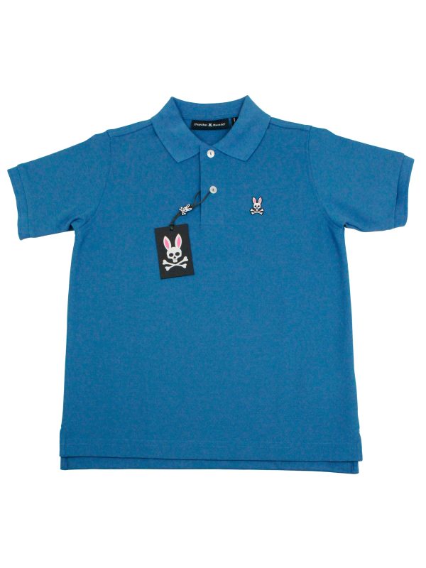 Psycho Bunny 36105 Boy s Short Sleeve Polo - Classic Pique - Yale Blue Hot on Sale