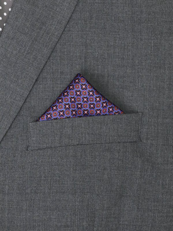 Heritage House 37794 Pocket Square - Neat - Eggplant Orange Sky Sale