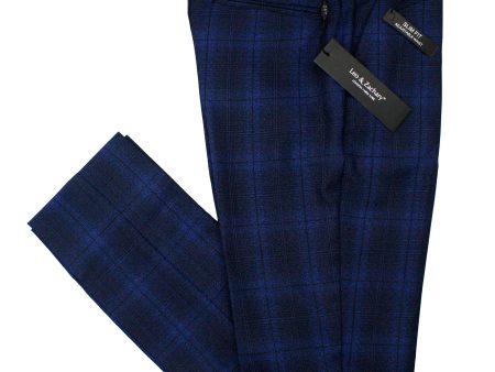 Leo & Zachary 36463P Boy s Suit Separate Pants - Plaid - Black Blue Sale