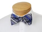 ScottyZ 33020 Young Men s Bow Tie - Stripe - Grey Blue For Cheap