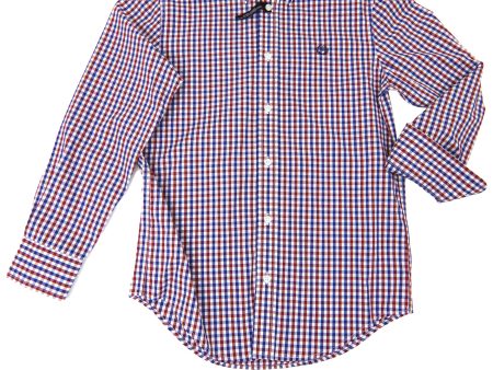 Lauren Ralph Lauren 34595 Boy s Dress Shirt- Check - Wine Navy on Sale