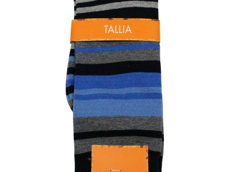 Tallia Mens Socks - 34168 - Stripe - Blue Grey Sale