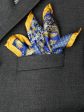 Heritage House Pocket Square 35282 - Neat - Yellow Blue on Sale