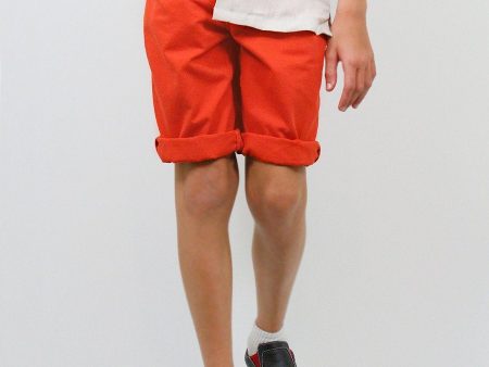 Ragazzo 22776 Boy s Shorts - Twill - Rust Orange Online now