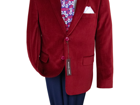 Michael Kors 38410 Boy s Sport Coat - Velvet - Red Discount