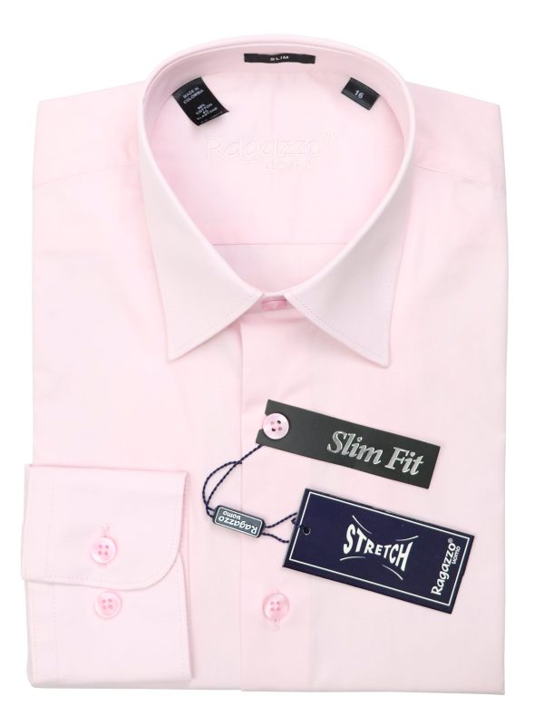 Ragazzo 37940 Boy s Dress Shirt - Stretch - Light Pink Sale