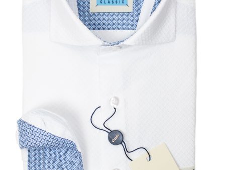 Luchiano Visconti Boy s Sport Shirt 30318- Tonal Diamond - White Online now