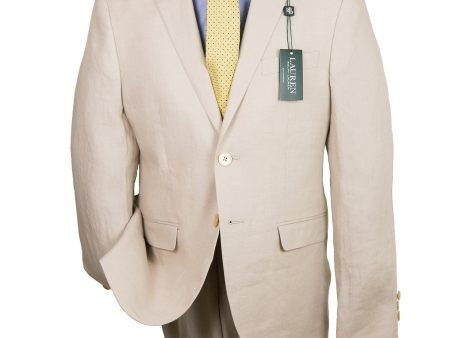 Lauren Ralph Lauren 26115 100% Linen Boy s Suit Separates Jacket - Solid - Tan For Discount