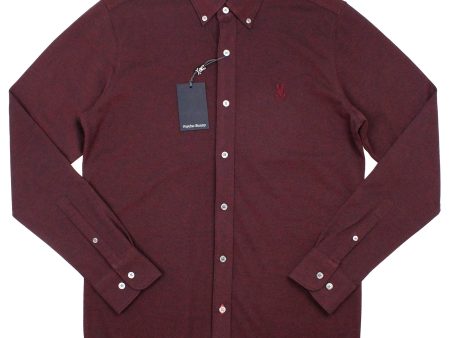 Psycho Bunny 36944 Young Men s Long Sleeve Knit - Oxford - Crimson Online Hot Sale