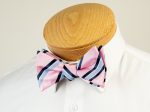 ScottyZ 29222 Young Men s Bow Tie - Stripe - Pink Blue Online Sale