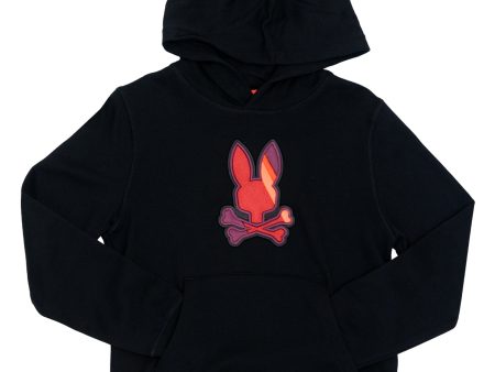 Psycho Bunny 36915 Boy s Hoodie - Apple Valley Embroidered - Black Hot on Sale