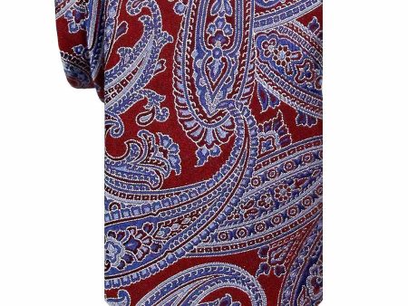 Heritage House 24553 100% Silk Boy s Tie - Paisley - Red Blue For Cheap